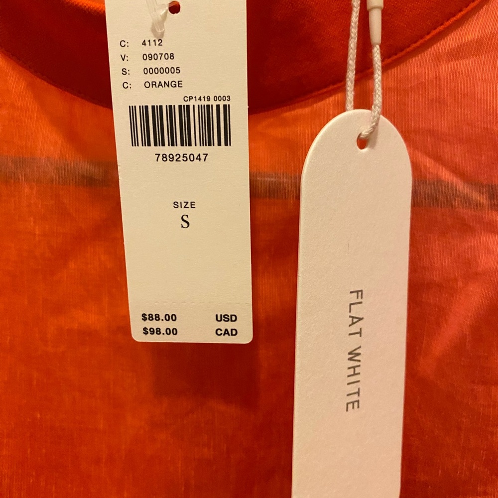 Orange Sheer Women's Top - Picture 3 of 4